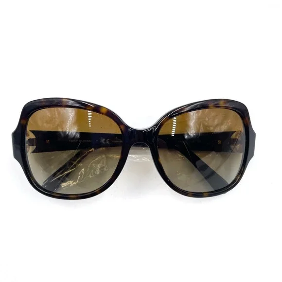Tory Burch Sunglasses TY7059 Tortoise Gold Logo Polarized Shades Women's